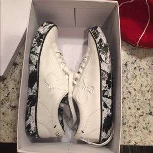 Calvin Klein white leather sneakers